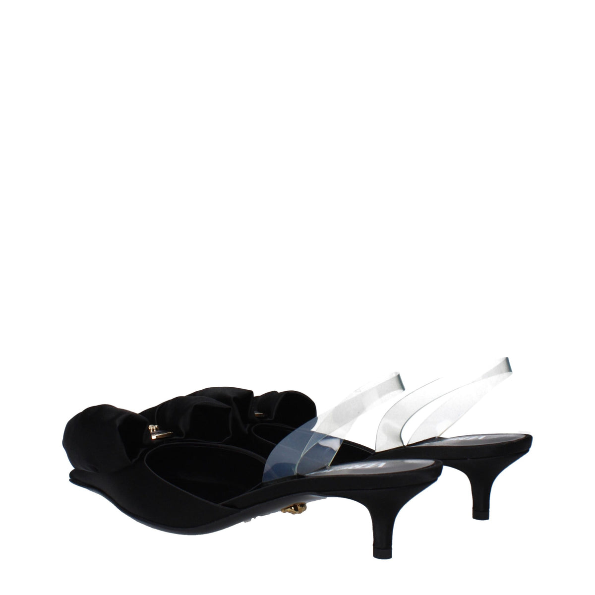 Versace Black Satin Flat Sandals