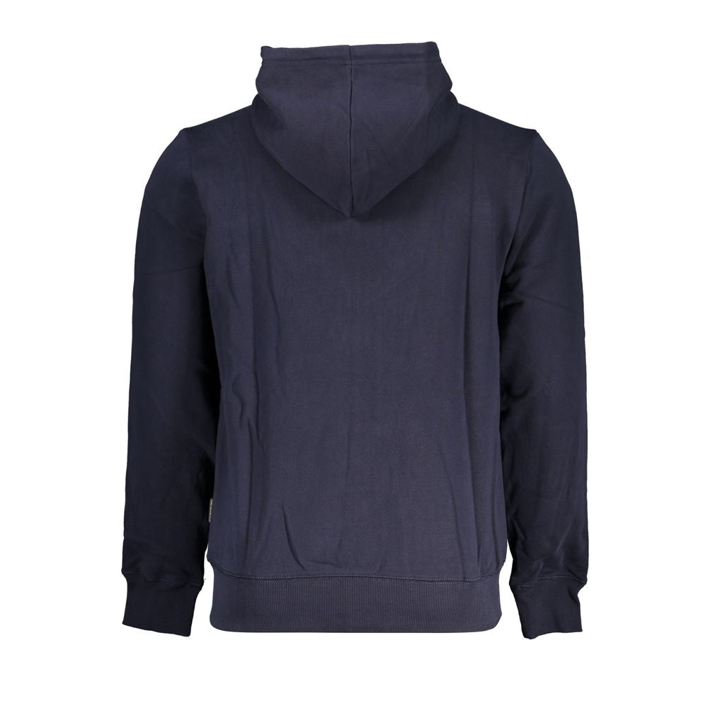 Napapijri Blue Cotton Men Sweater with Hood