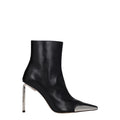 Off-White Black Leather Ankle Boots