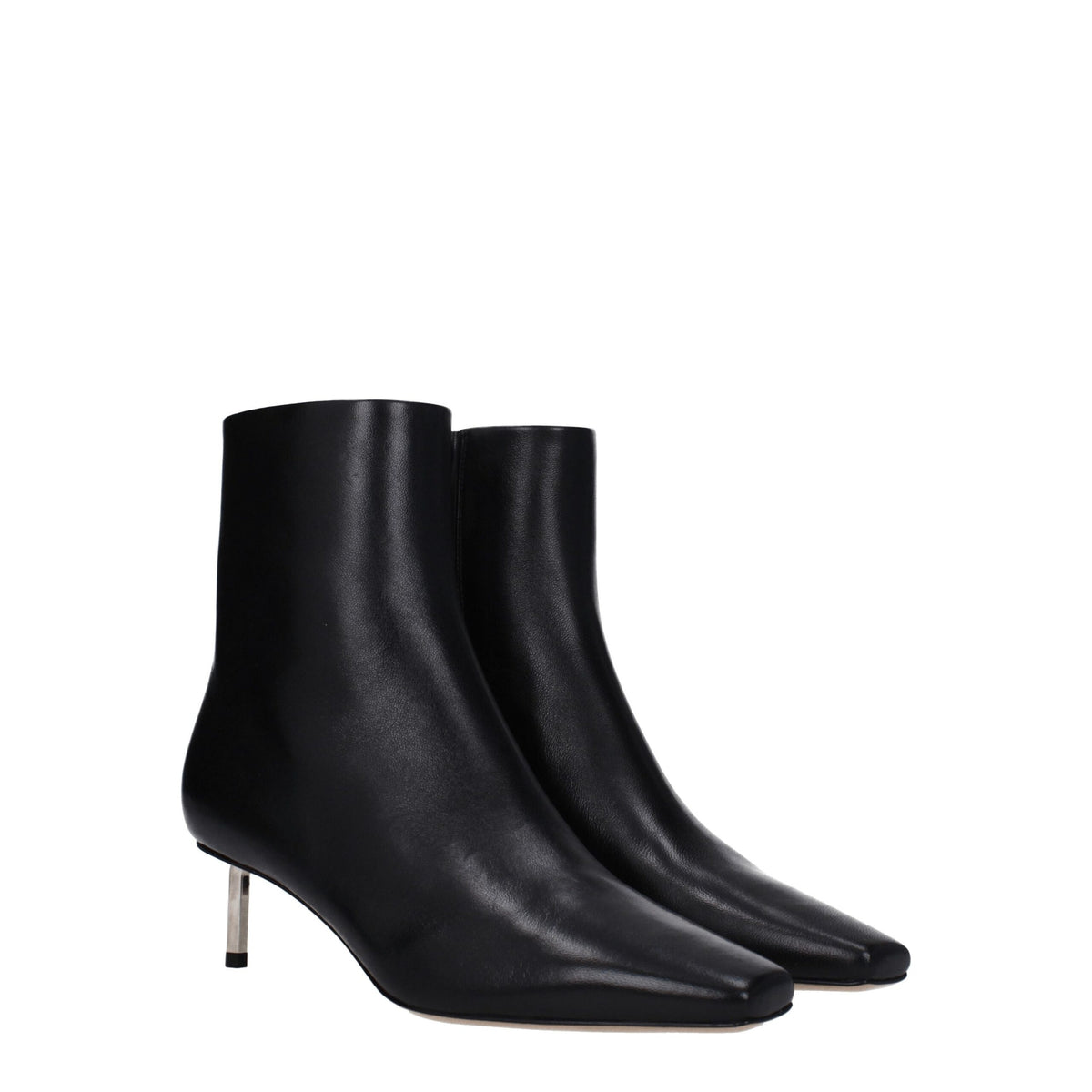 Off-White Black Leather Ankle Boots
