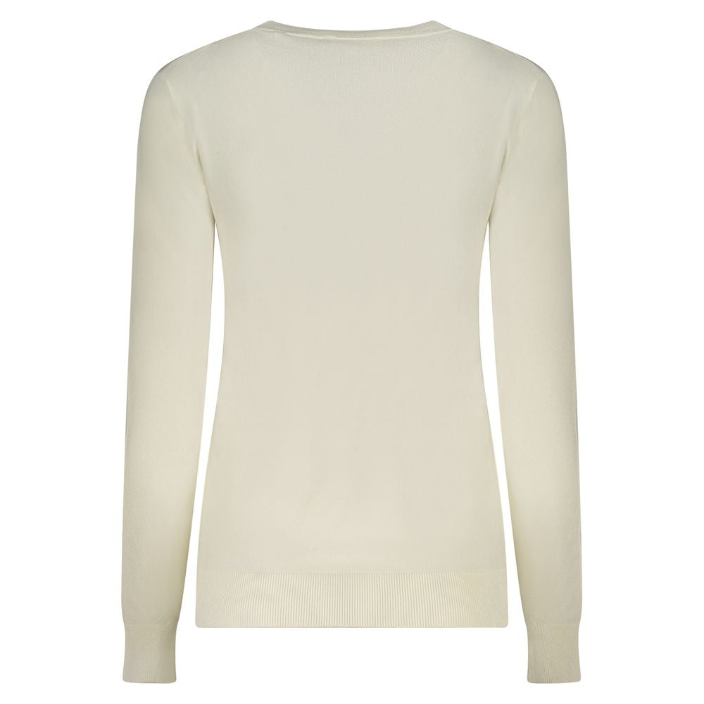 Guess Jeans Bianco Viscosa Women's Long-Sleeved T-Shirt