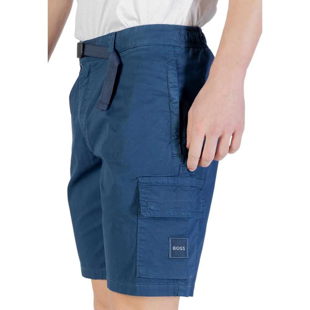 Hugo Boss Blue Cotton Bermuda Shorts