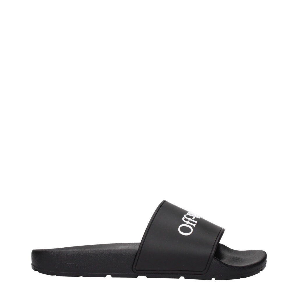 Off-White Black Cotton Slippers