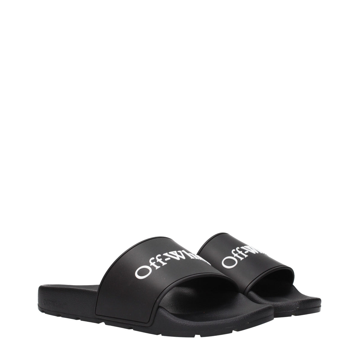 Off-White Black Cotton Slippers