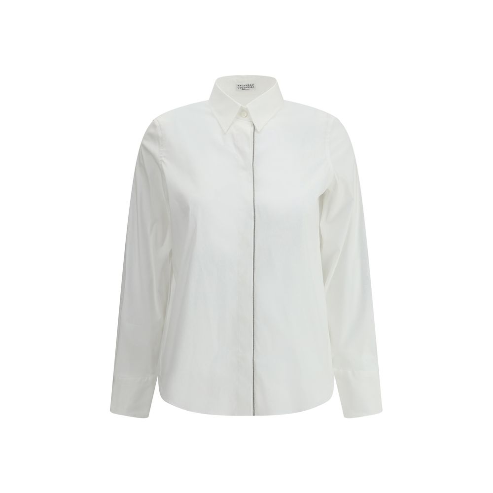 Brunello Cucinelli White Cotton Dress Shirt